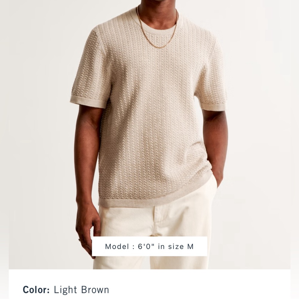 A&F Stitched Textured Tee